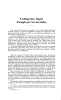L'obligation légale d'employer les invalides