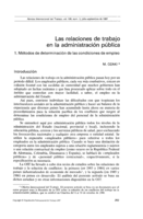 Las relaciones de trabajo en la administración pública: 1, Métodos de determinación de las condiciones de empleo