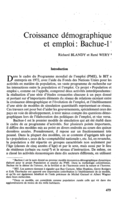 Croissance démographique et emploi: Bachue-1