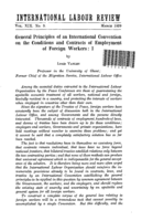 General principles of an International Convention on the conditions and contracts of employment of foreign workers: I