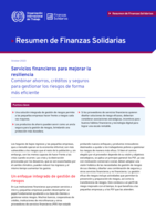 Servicios financieros para mejorar la resiliencia: combinar ahorros, créditos y seguros para gestionar los riesgos de forma más eficiente