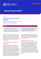 Financial services to enhance resilience: combining savings, credit and insurance to manage risks more effectively
