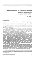 Labour relations in the public service: 1, Method of determining employment conditions