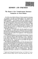 The report of the unemployment insurance committee in Great Britain