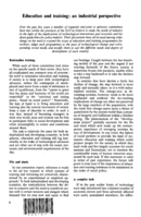 Education and training: an industrial perspective