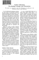 Labour education: developing concepts and dimensions