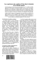 Les expériences des syndicats d'Asie dans le domaine de la réforme agraire