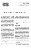 Evaluación de las necesidades de educación