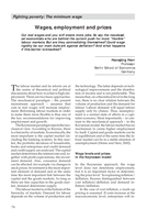 Wages, employment and prices