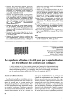 Les syndicats africains et le défi posé par la syndicalisation des travailleuses des secteurs non syndiqués