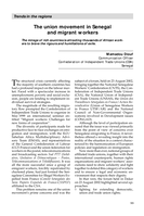 The union movement in Senegal and migrant workers
