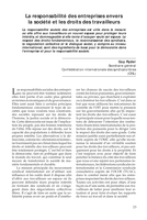 La responsabilité des entreprises envers la société et les droits des travailleurs