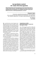 Les syndicats veulent de vraies réformes agraires