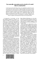 Une nouvelle convention sur la sécurité et la santé dans la construction