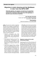 Migration in Latin America and the Caribbean: a view from the ICFTU/ORIT