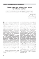 Cooperatives and unions: joint action for informal workers