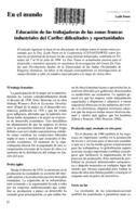 Educación de las trabajadoras de las zonas francas industriales del Caribe: dificultades y oportunidades