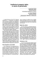 Intellectual property rights in terms of performers