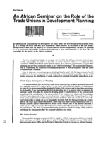 An African seminar on the role of the trade unions in development planning