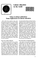 Values in labour arbitration: some implications for labour education