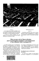 Mise en oeuvre de la Charte africaine pour la participation populaire au développement et aux réformes: suivi et perspectives