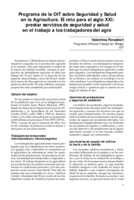 Programa de la OIT sobre seguridad y salud en la agricultura: el reto para el siglo XXI : proporcionar servicios de seguridad y salud en el trabajo a los trabajadores del agro