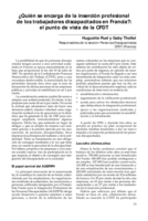 ¿Quién se encarga de la inserción profesional de los trabajadores discapacitados en Francia?: el punto de vista de la CFDT