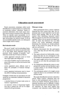 Education needs assessment