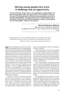 Getting young people into work: a challenge and an opportunity