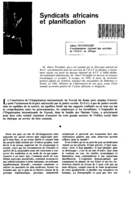 Syndicats africains et planification