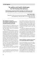 Ten safety and health challenges for the twenty-first century