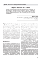 L'équité salariale au Québec