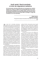 Audit social, liberté syndicale et droit de négociation collective