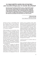 La responsabilité sociale des entreprises: une nouvelle éthique pour le monde des affaires?