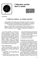 Australie: l'efficacité syndicale : un sondage Australien