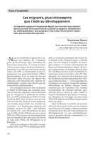 Les migrants, plus intéressants que l'aide au développement