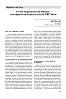 Vers la négociation de branche: une expérience majeure pour le XXIe siècle : République de Corée