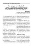 Pay equity at last in Quebec?