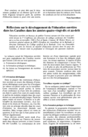 Réflexions sur le développement de l'éducation ouvrière dans les Caraïbes dans les années quatre-vingt-dix et au-delà