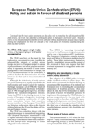 European Trade Union Confederation (ETUC): policy and action in favour of disabled persons