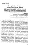Une agriculture plus sûre pour une alimentation plus sûre