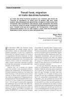 Travail forccé, migration et traite des êtres humains