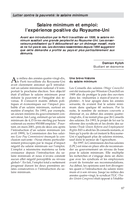 Salaire minimum et emploi: l'expérience positive du Royaume-Uni