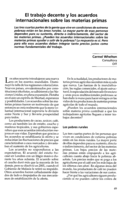 El trabajo decente y los acuerdos internacionales sobre las materias primas