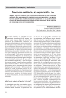 Economía solidaria sí, explotación, no