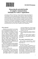 Harnessing the potential benefits of computer communications: telematics for workers' organizations