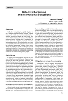 Collective bargaining and international obligations: Canada