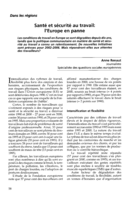 Santé et sécurité au travail: l'Europe en panne