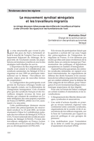 Le mouvement syndical sénégalais et les travailleurs migrants