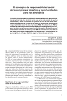 El concepto de responsabilidad social de las empresas: desafíos y oportunidades para los sindicatos